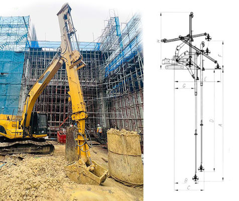 30m 35m Long Reach Clamshell τηλεσκοπικό βραχίονα Τρία τμήματα Excavator Dipper Arm