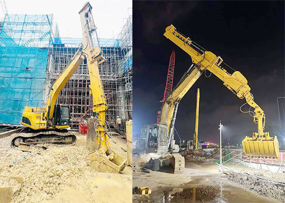30m 35m Long Reach Clamshell τηλεσκοπικό βραχίονα Τρία τμήματα Excavator Dipper Arm