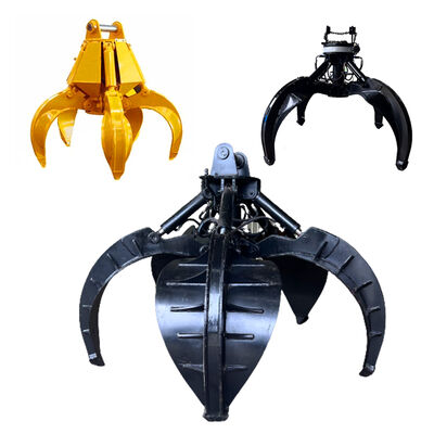 Περιστρεφόμενο 360 μοιρών υδραυλικό πέλμα φλοιού πορτοκαλιού Hydraulic grapples εξαρτήματα μηχανημάτων κατασκευής Rock Grapple