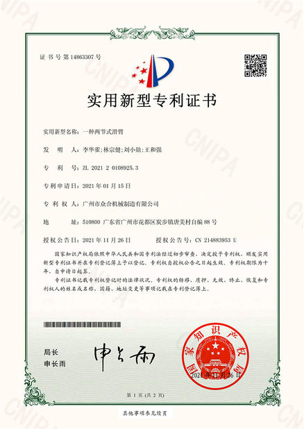 Κίνα Jiangmen Kaiping Zhonghe Machinery Manufacturing Co., Ltd Πιστοποιήσεις